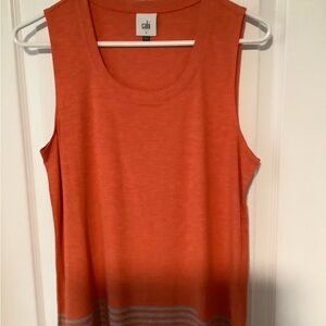 CAbi Orange Tank Top with Striped Detail